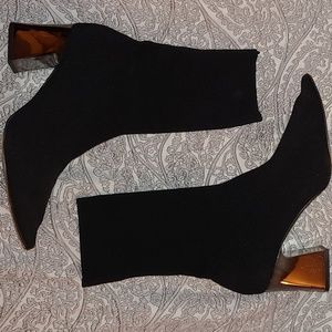 Zara metallic heel sock boot
